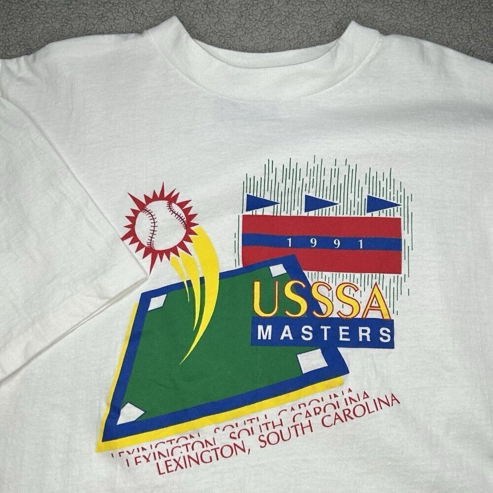 Vintage USSSA Shirt Adult XL 1991 Masters Lexington SC Baseball All Sport 90s
